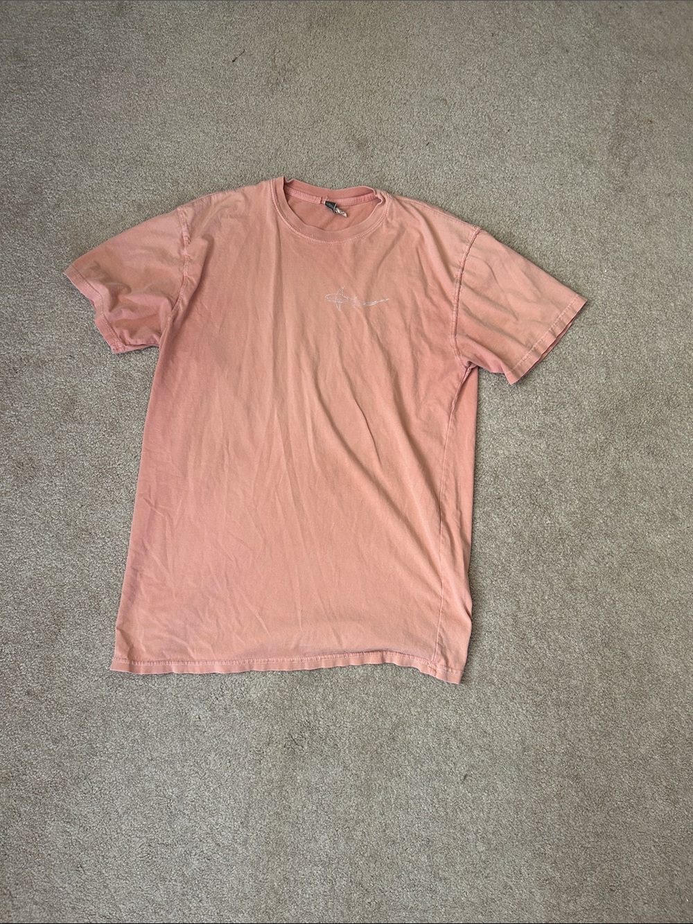 Men's Washed Coral Crewneck Short-Sleeve Tee